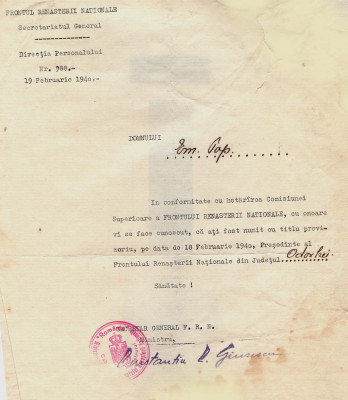 Autograf: Scrisoare Constantin C. Giurescu catre omul politic Emil Pop-Cluj 1940 foto