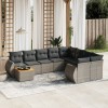 Gossi set mobilier de gradina cu perne, 10 piese, gri, poliratan