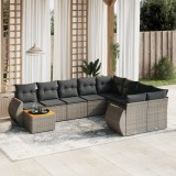 Gossi set mobilier de gradina cu perne, 10 piese, gri, poliratan