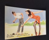 Joc de petancă cu stil și farmec! Carte Poștală Franțuzească Umoristică