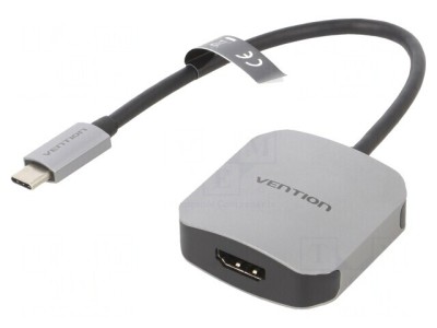Adaptor HDMI 1.4 USB C 0.15m Negru Gri foto