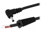 Cablu DC 1,3/3,5 mufă &icirc;n unghi negru 1,5m 2x1mm&sup2;, Bq Cable