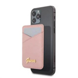 Cumpara ieftin Card Slot Guess Saffiano Metal Logo Pink