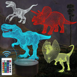 LOSUN Dinozaur Lampă de noapte, 3D Dinozaur Hologramă Iluzie Lumină de noapte pe