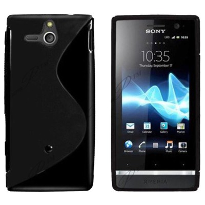 Husa Telefon Silicon Sony Xperia U St25i S-line Black foto