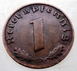 B.062 GERMANIA 1 REICHSPFENNIG 1938 D, Europa, Bronz