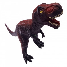 Figurina dinozaur T-Rex din cauciuc cu sunete, maro, 46 cm foto