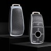 Husa de protectie premium pentru cheie auto Mercedes Benz, Cover Key, Gri - insertii piele