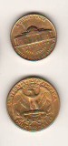 SV * SUA 5 CENTS 1954 + 25 CENTS / QUARTER DOLLAR 1966 * aurite - UNC