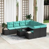 Cumpara ieftin Set de canapele pentru gradina 9 buc. Negru poliratan