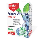 Capsule cu afine negre 1000 mg si zinc organic Dr Herz 90 buc