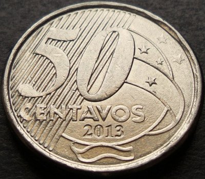 Moneda 50 CENTAVOS - BRAZILIA, anul 2013 *cod 2922 B foto