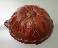 Forma ceramica glazurata model floral, decorativa, 16 cm foto