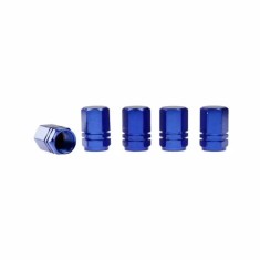 Ornamente capacele valve Hexagonal din aluminiu 5buc - Albastru Garage AutoRide