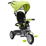 Tricicleta Copii Moni Flexy Plus Verde Deschis, Roti Gonflabile, Copertina, Frane, 3-6 Ani