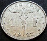 Cumpara ieftin Moneda istorica BUN pentru 1 FRANC - BELGIA, anul 1922 * cod 358 A = BELGIE