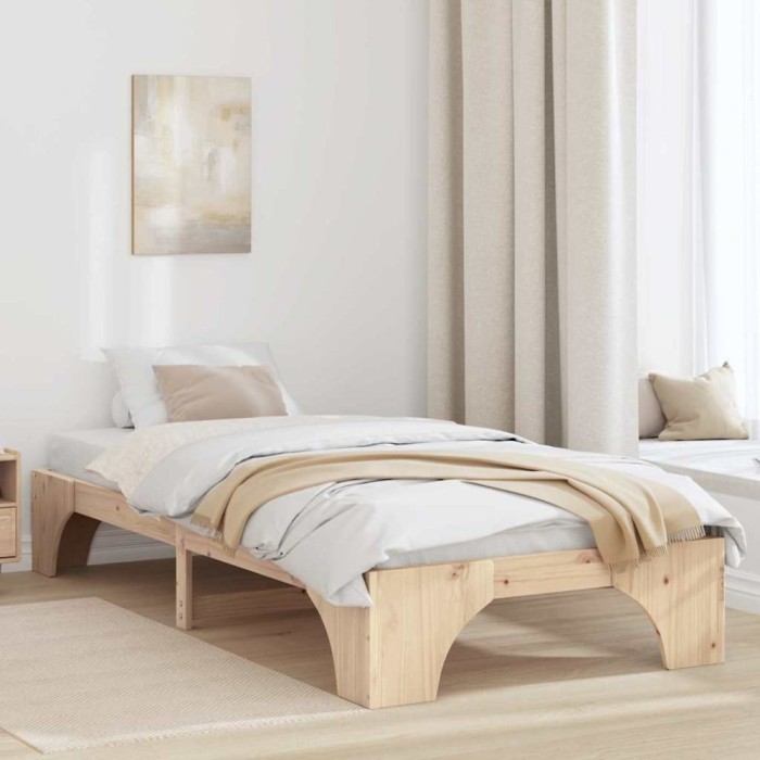 vidaXL Rama de pat 100x200 cm din lemn masiv de pin