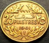 Cumpara ieftin Moneda exotica 25 PIASTRES - LIBAN, anul 1961 * cod 1185, Asia