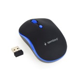 MOUSE GEMBIRD, PC sau NB, wireless, 2.4GHz, optic, 1600 dpi, butoane/scroll 4/1, , negru / albastru, &quot;MUSW-4B-03-B&quot; (timbru verde 0.18 lei)