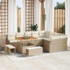 VidaXL Set de canapele pentru grădină cu pernă 12 pcs Bej Rattan poli 3362426