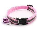 Zgarda reflectorizanta pentru pisica sau caine, cu clopotel, reglabila - Roz, Oem