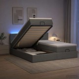 Cumpara ieftin Pat Ottoman cu Saltea si LED Gri inchis 180 x 200 cm Tesatura