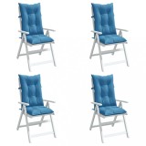vidaXL Perne scaun spătar &icirc;nalt 4buc melanj albastru 120x50x7cm textil 4002359