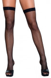 Ciorapi din plasa neagra, cu banda elastica, Nylon Fishnet, Be Wicked, S-L