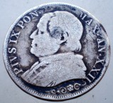 1.062 BROSA VATICAN PAPA PIUS IX 1 LIRA 1868/XXII ARGINT