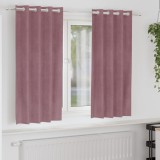 vidaXL Draperii opace cu ocheți, 2 buc., roz &icirc;nchis, catifea