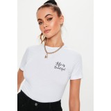 Tricou dama alb - Life is beautiful - S