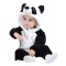 Salopeta de iarna Edman bebe/copii Urs Panda, poliester si bumbac, fermoar reversibil, 12-18 luni, Alb/Negru