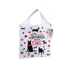 Sacosa cumparaturi poliester multicolor Catelusi PK cm 37 x 54 H, 12 L