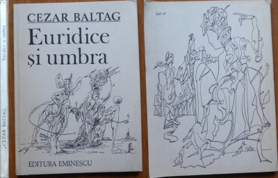 Cezar Baltag , Euridice si umbra , Editura Eminescu ,1988 , editia 1 cu autograf foto