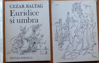 Cezar Baltag, Euridice si umbra, Editura Eminescu, 1988, editia 1 cu autograf foto