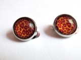 Cumpara ieftin Cercei clips animal print model D 12 MM
