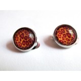 Cercei clips animal print model D 12 MM