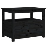 VidaXL Măsuță de cafea, negru, 71x49x55 cm, lemn masiv de pin 820940
