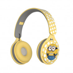 Casti audio wireless pentru copii, cu personaje animate Minions, galben OMC foto