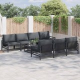 vidaXL Set de canapele pentru grădină 8 pcs Antracit Oţel &amp; Tesatura
