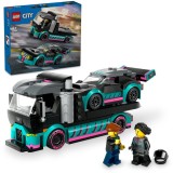 LEGO&reg; City - Masina de curse si camion transportator de masini 60406, 328 piese