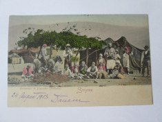 Carte postala Turcia/Smyrna-Tabara nomazi kurzi,Levantul Austriac 1903 timbru 20 foto