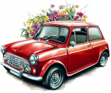 Cumpara ieftin Sticker decorativ Mini Cars, Rosu, 71 cm, 7736ST-3, Oem