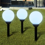 Lămpi solare pentru exterior cu LED-uri + țăruși, 20 cm, 3 buc, vidaXL