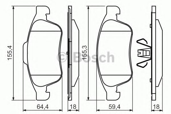 Set placute frana,frana disc DACIA DOKKER (2012 - 2016) BOSCH 0 986 494 441