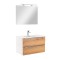 Mobilier complet de baie Vario Trim 80, stejar alb