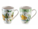 Set 2 cani Craciun portelan multicolor in cutie cadou TB &Oslash; 8 cm x 10,5 H, 300 ml
