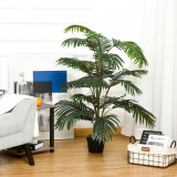 Outsunny planta decorativa plastic, 20 frunze, 140cm, verde