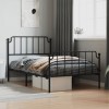 VidaXL Cadru pat metalic cu tăblii de cap/picioare, &nbsp;negru, 107x203 cm 373901