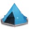Cort de camping tipi pentru 4 persoane, albastru, impermeabil